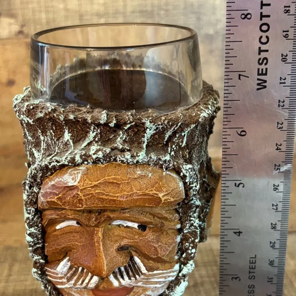 Vintage GERMAN MOUNTAIN MAN Clay Sculpted .5 Liter BEER GLASS BOOT 7.5
